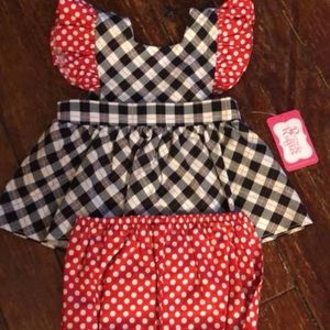 NWT 12 month ricrac and ruffles pinafore